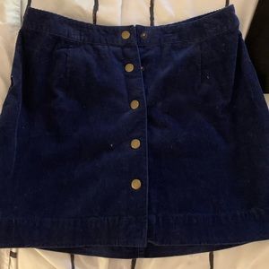 blue button up skirt